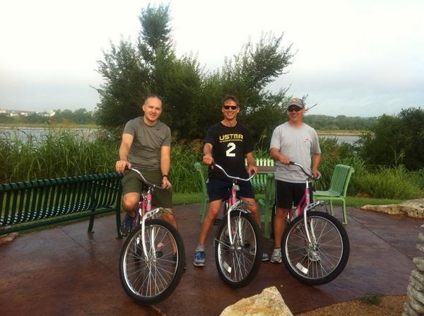 on the bikes